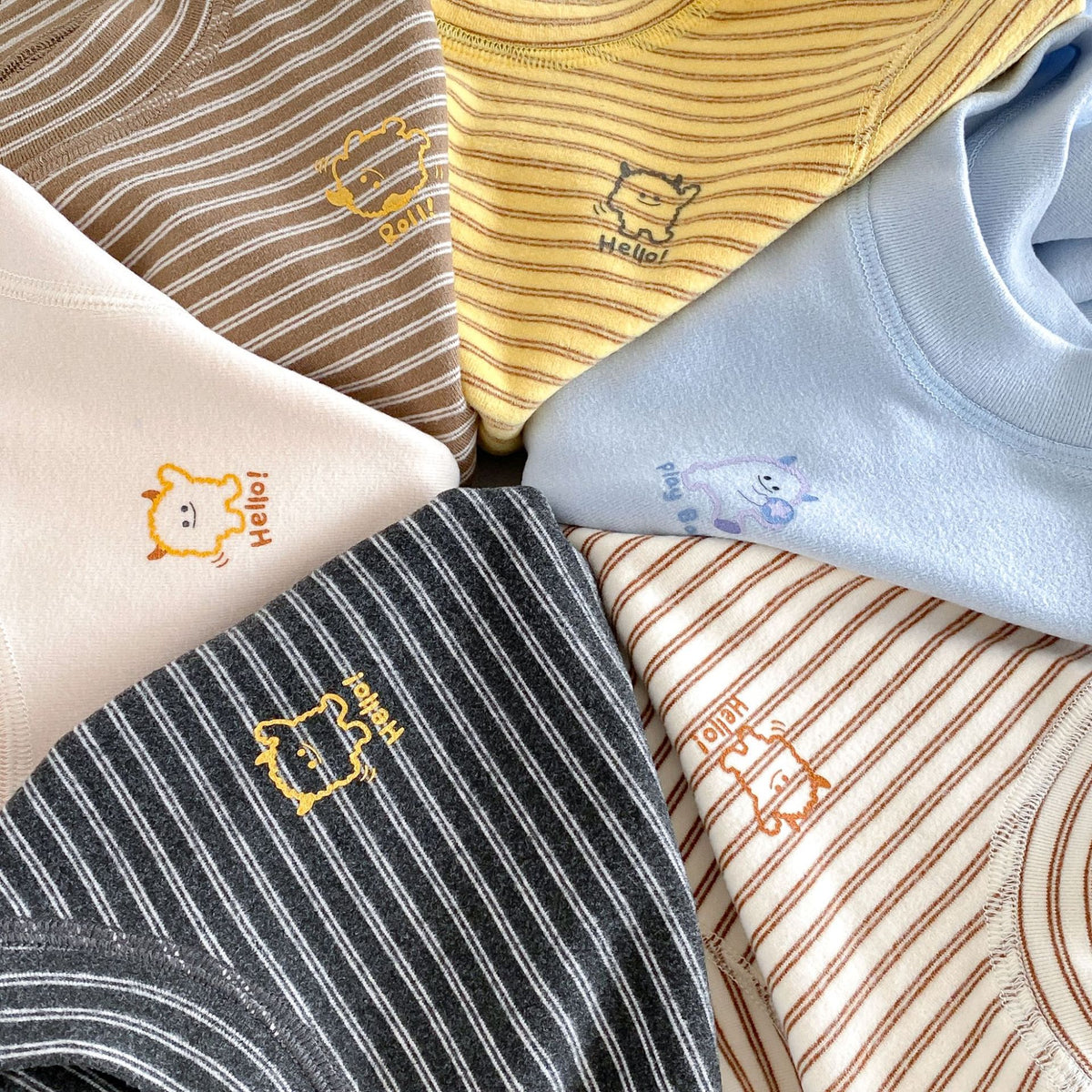 キッズ ボーダー ワンポイント刺繍 長袖Tシャツ / イージー ロングパンツ【mh0014771】