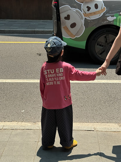 -ペンギン柄プリントTシャツ ロゴ入り長袖トップス【mh0011055】 - mamahalo shop - 長袖Tシャツ -  べビー服 - 子供服 - 男の子 - 女の子