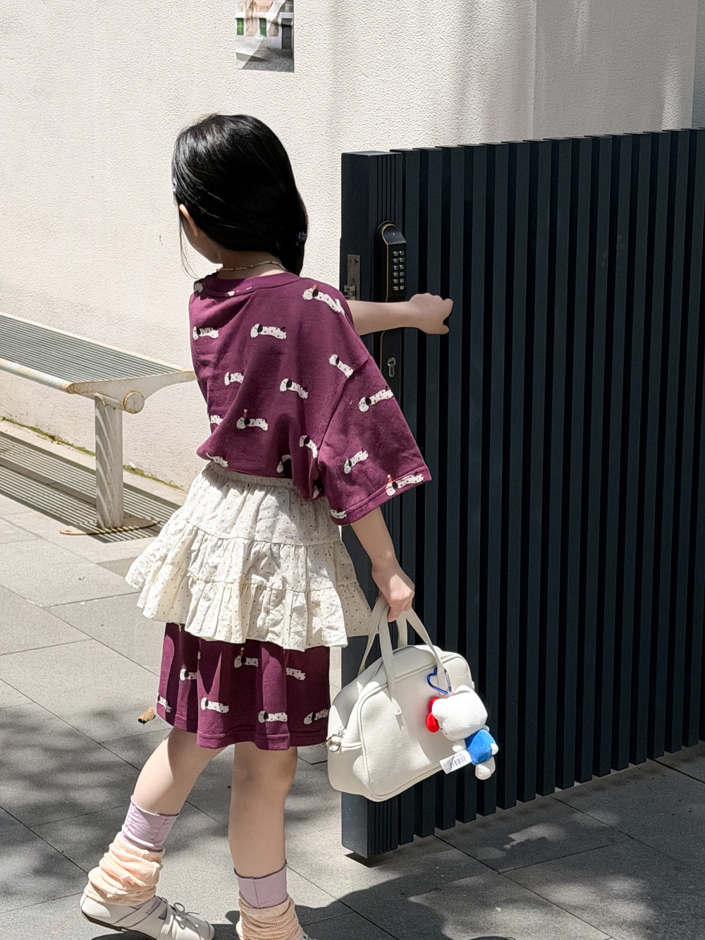 Allover Graphic Loose Top Shorts Set ドッグプリント 半袖Tシャツ ハーフパンツ【mh0013539】