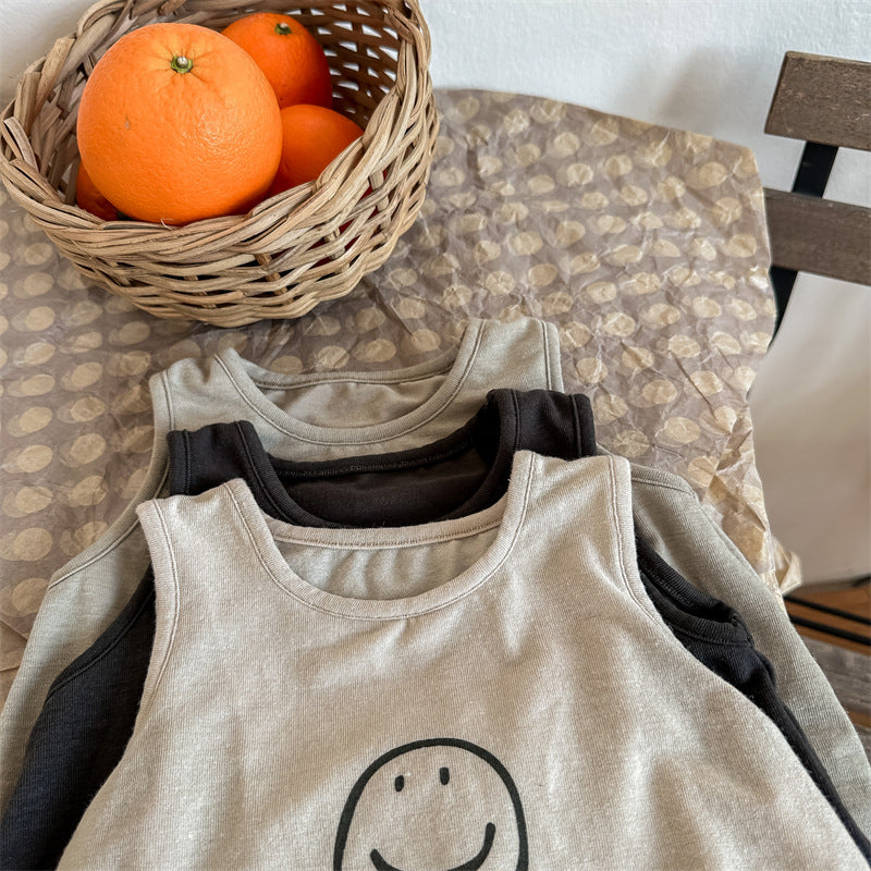 Kids' Smile Print Tank Top & Shorts Set [mh0001805]