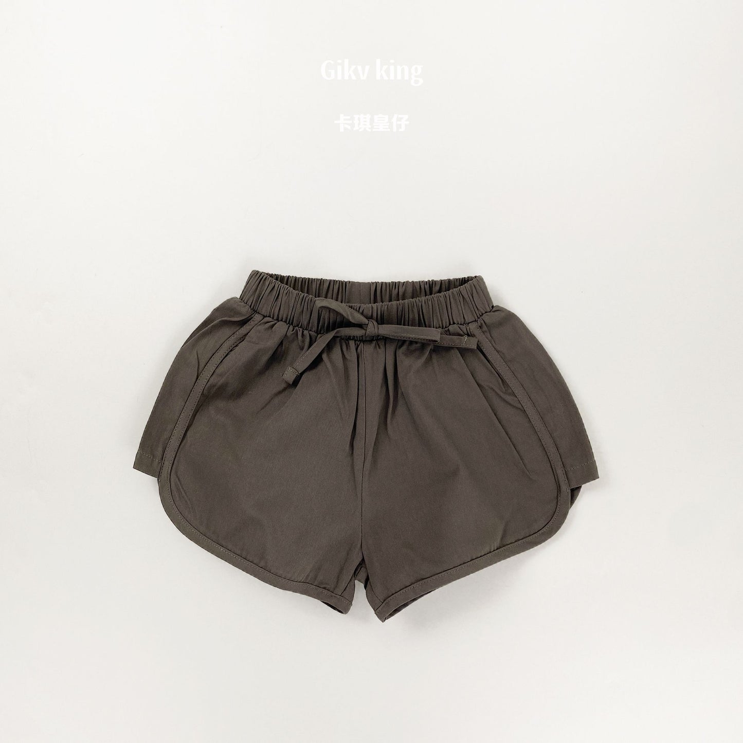 Elastic Waist Drawstring Dolphin Shorts 無地 ショートパンツ【mh0012840】
