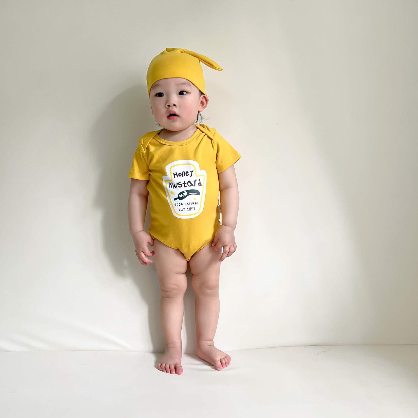 Short-Sleeve Sauce Print Costume Romper マスタード/ケチャップ 半袖ロンパース コスチューム【mh0013372】