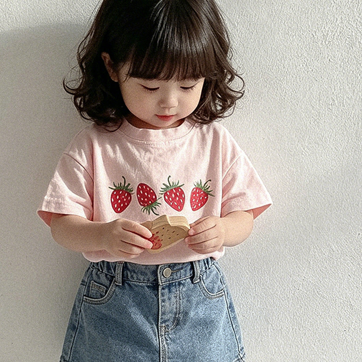 Strawberry Print Crewneck Tee ストロベリー 半袖Tシャツ【mh0013612】