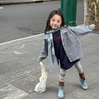 -コーデュロイシャツジャケット シャツコート【mh0010804】 - mamahalo shop - 長袖シャツ・ブラウス -  べビー服 - 子供服 - 男の子 - 女の子