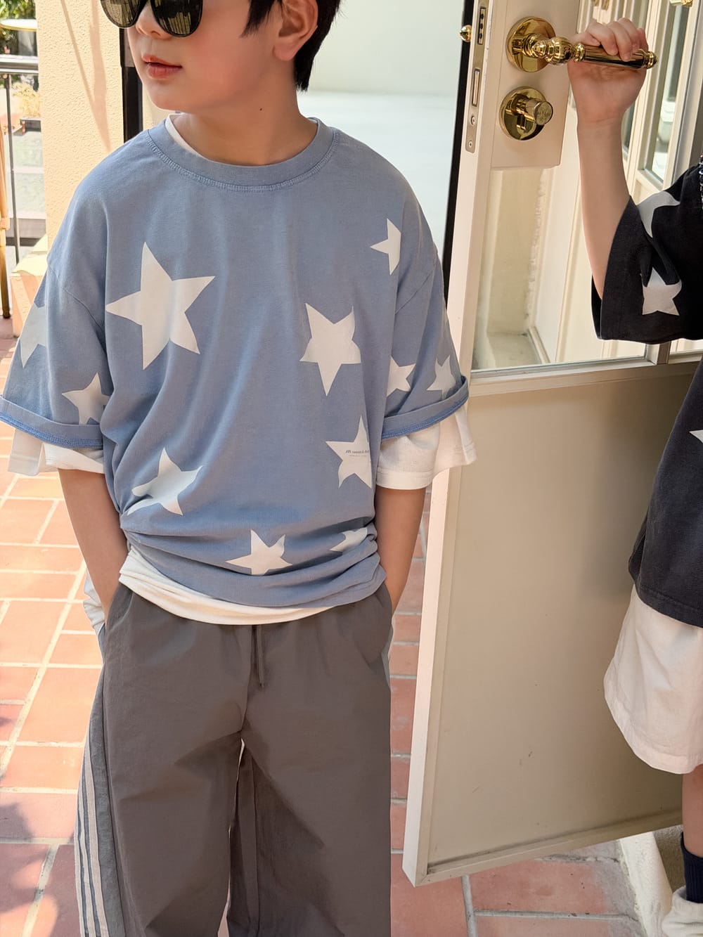 Star Print Loose Tee 星柄 半袖Tシャツ【mh0013524】