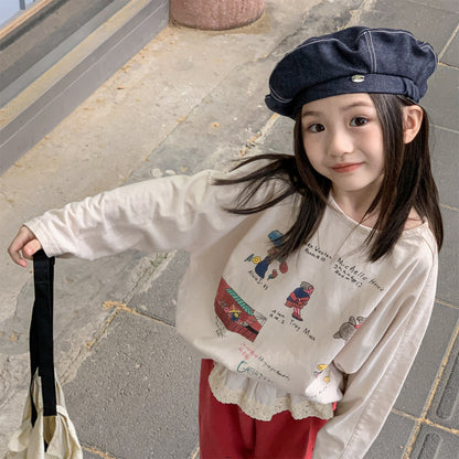 -イラストプリント長袖Tシャツ スウェット【mh0010807】 - mamahalo shop - 長袖Tシャツ -  べビー服 - 子供服 - 男の子 - 女の子