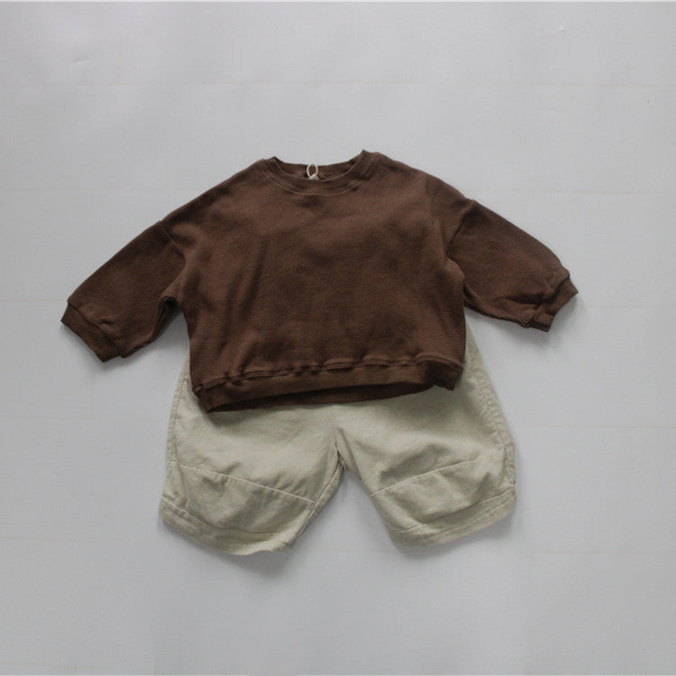 Kids Waffle Dolman Sleeve Loose T-Shirt [mh0001887]