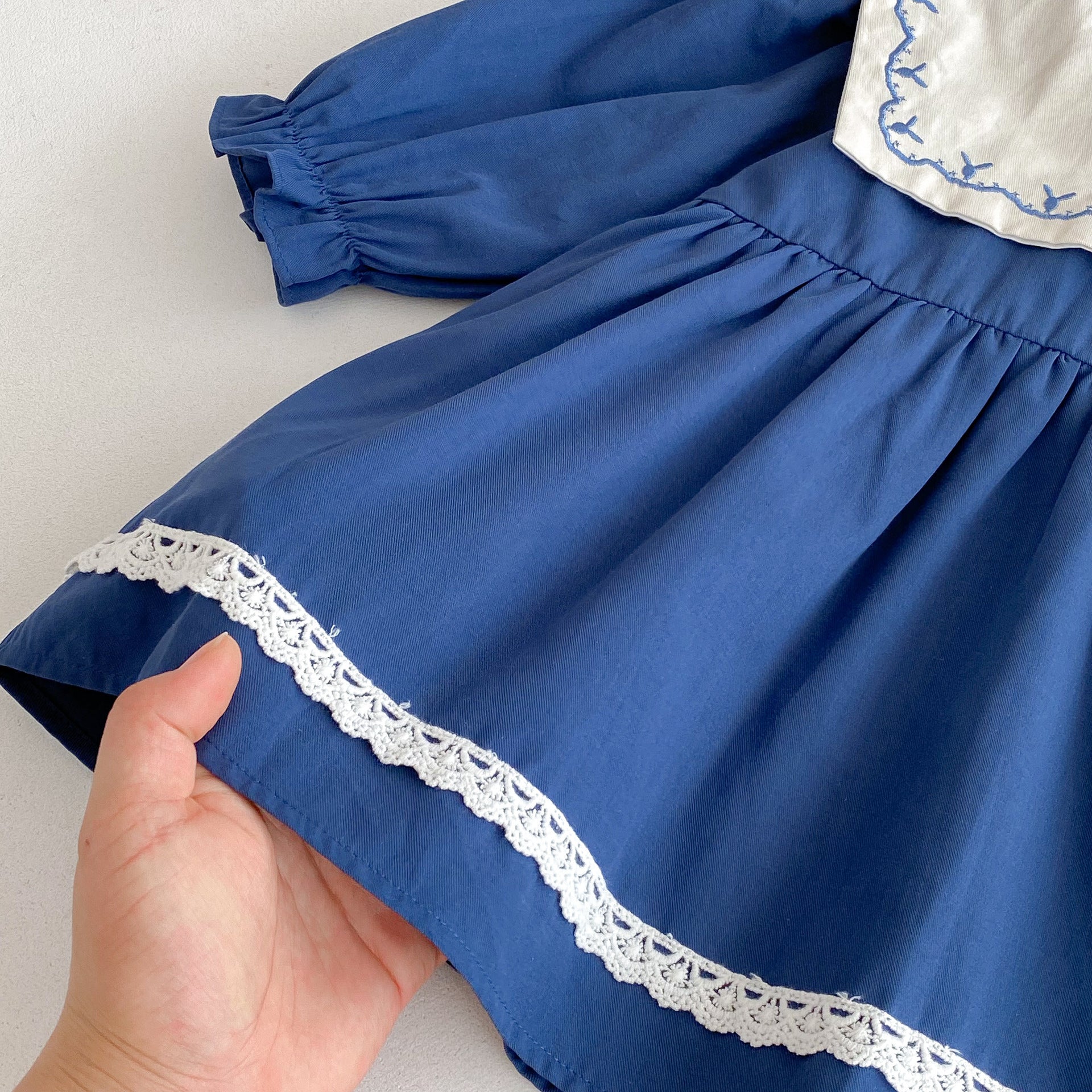 -レース刺繍長袖ワンピース【mh0010654】 - mamahalo shop - 長袖ワンピース -  べビー服 - 子供服 - 男の子 - 女の子