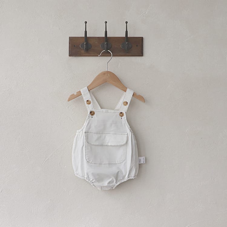 Retro Pocket Bib Overalls フロントポケット サロペット【mh0012693】 White / 66cm BBAMMA ノースリーブロンパース