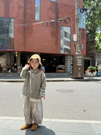 -ニットVネックシンプルカーディガン【mh0011028】 - mamahalo shop - カーディガン・パーカー -  べビー服 - 子供服 - 男の子 - 女の子