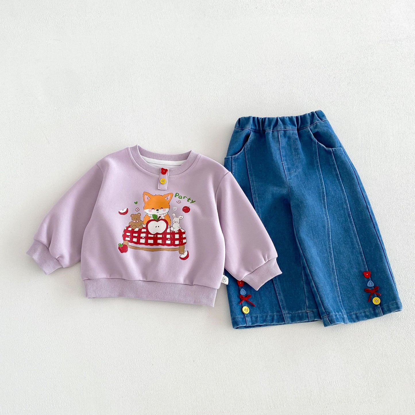 Sudadera de manga larga con estampado de personajes infantiles 【mh0014030】