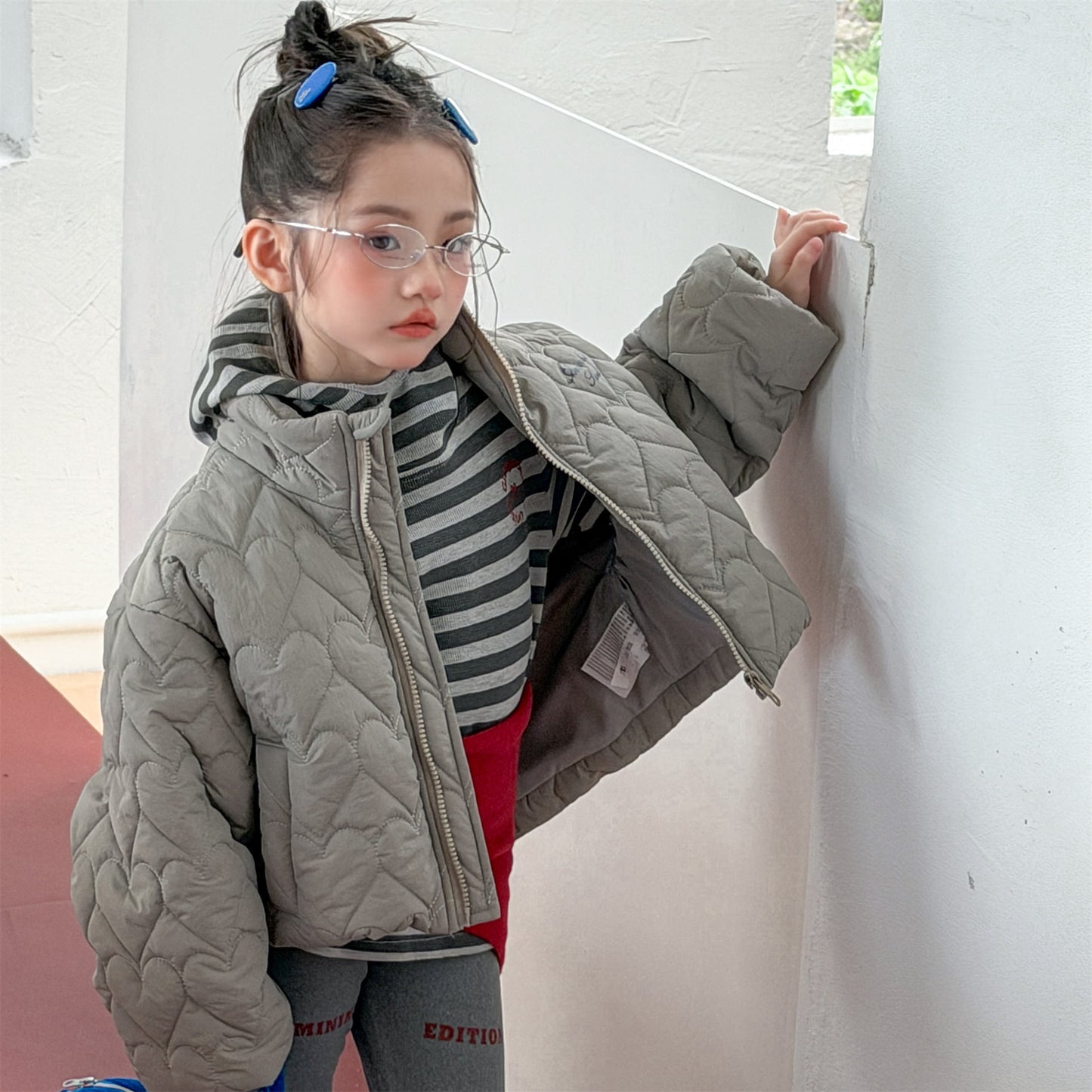 ハートキルティングジャケット キルトブルゾン ショートコート【mh0011912】