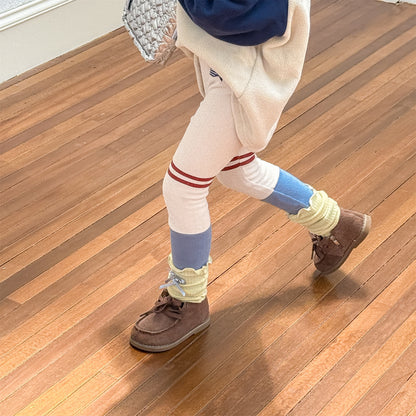 裏起毛レギンスパンツ ラインアクセント パッチワーク 暖パン【mh0011902】