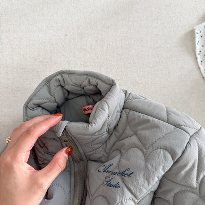 ハートキルティングジャケット キルトブルゾン ショートコート【mh0011912】