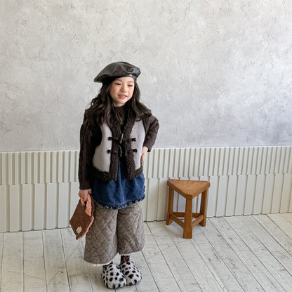 フェイクムートンボアベスト もこもこ ダッフルベスト【mh0011904】