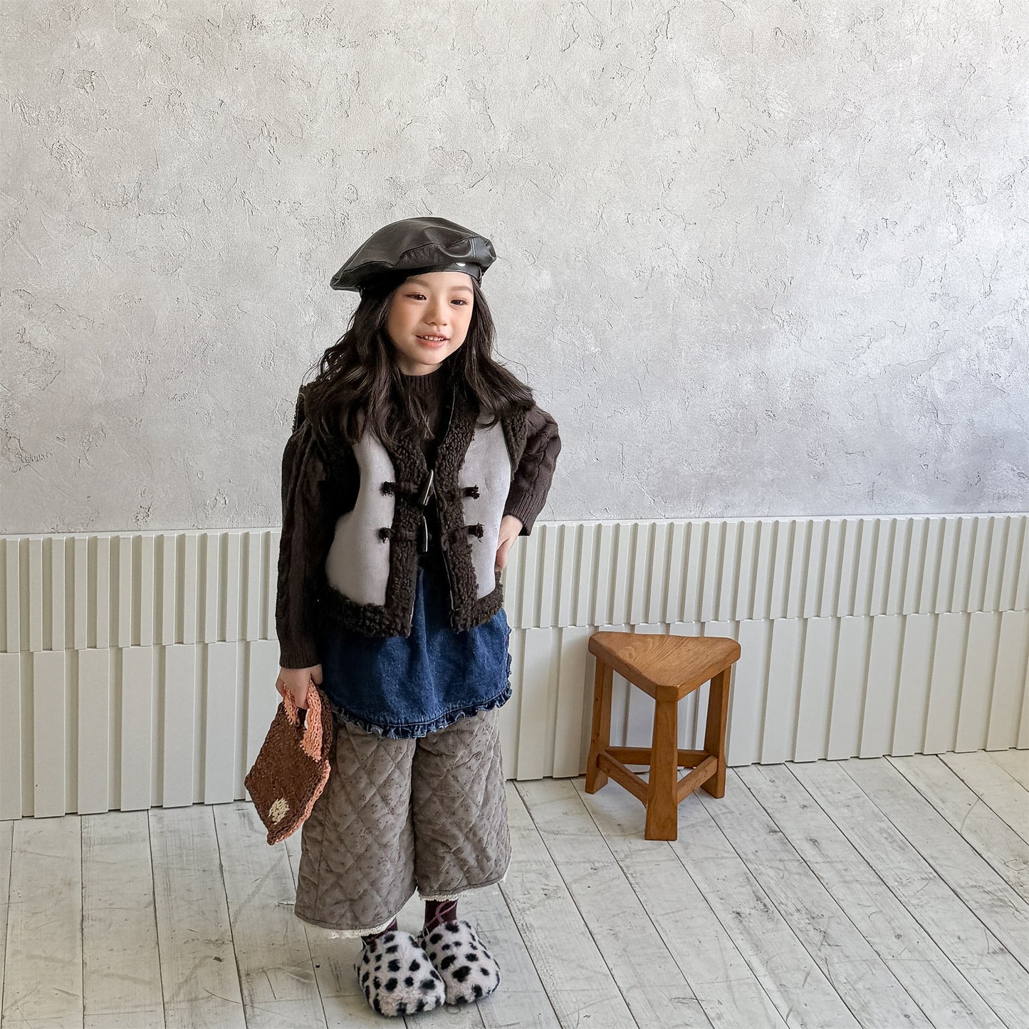 フェイクムートンボアベスト もこもこ ダッフルベスト【mh0011904】