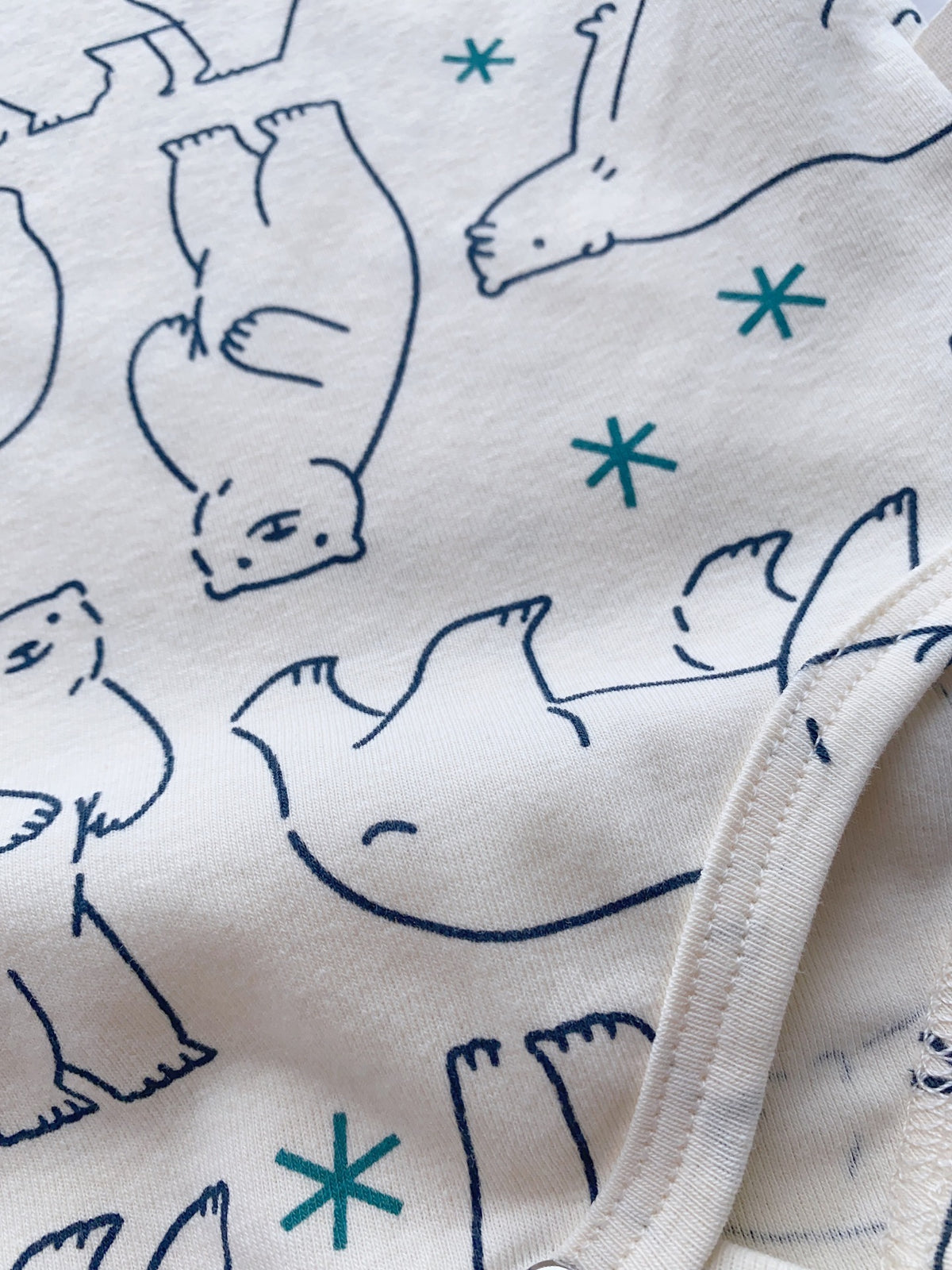 Baby Polar Bear Print Short-Sleeve Romper [mh0001944]