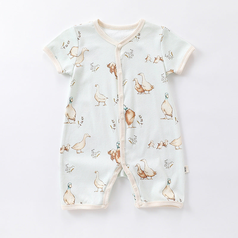 Animal Pattern Snap Button Short Sleeve Romper アニマル 半袖ロンパース【mh0013609】