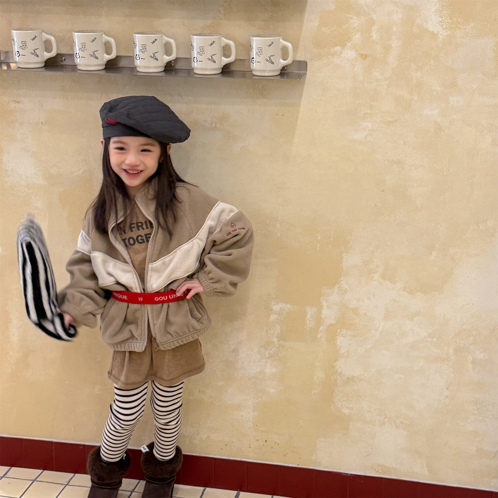 -バイカラージップアップフリースジャケットブルゾン裏起毛防寒アウター【mh0010912】 - mamahalo shop - ショートコート・ジャケット・ジャンパー -  べビー服 - 子供服 - 男の子 - 女の子