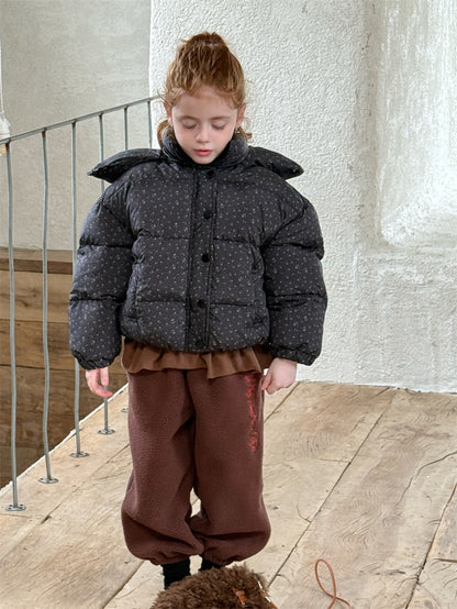 パフジャケット 中綿 小花柄 フーディ カジュアル アウター【mh0011616】