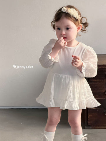 Gauze Puff Sleeve Romper ガーゼ パフスリーブ ロンパース【mh0012527】