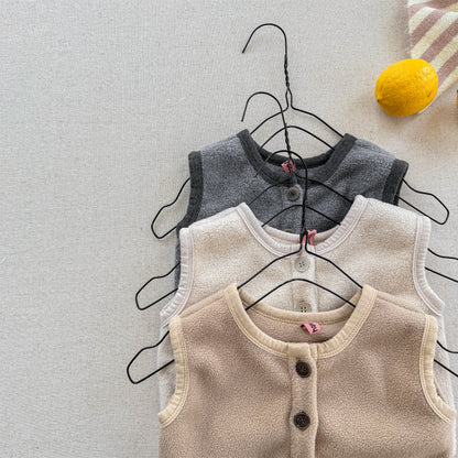 -フロントボタン付きフリースベスト【mh0010809】 - mamahalo shop - ベスト -  べビー服 - 子供服 - 男の子 - 女の子