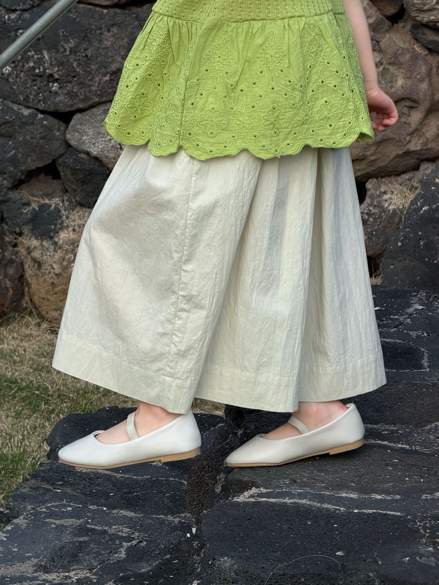 Solid Color Casual Wide-leg Cropped Pants コクーン クロップドパンツ【mh0013415】