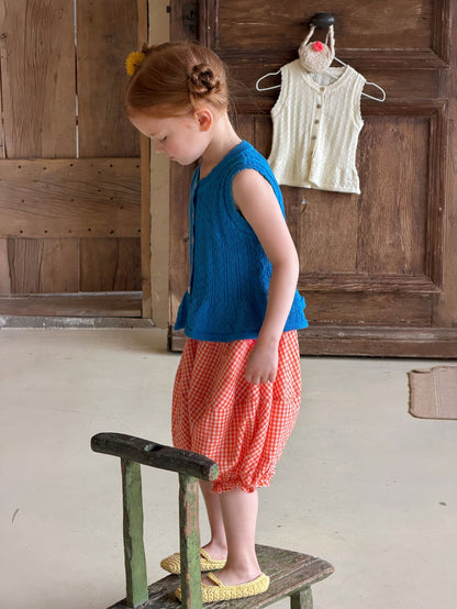 Pointelle Knit Vest アイレット ノースリーブトップス【mh0013054】