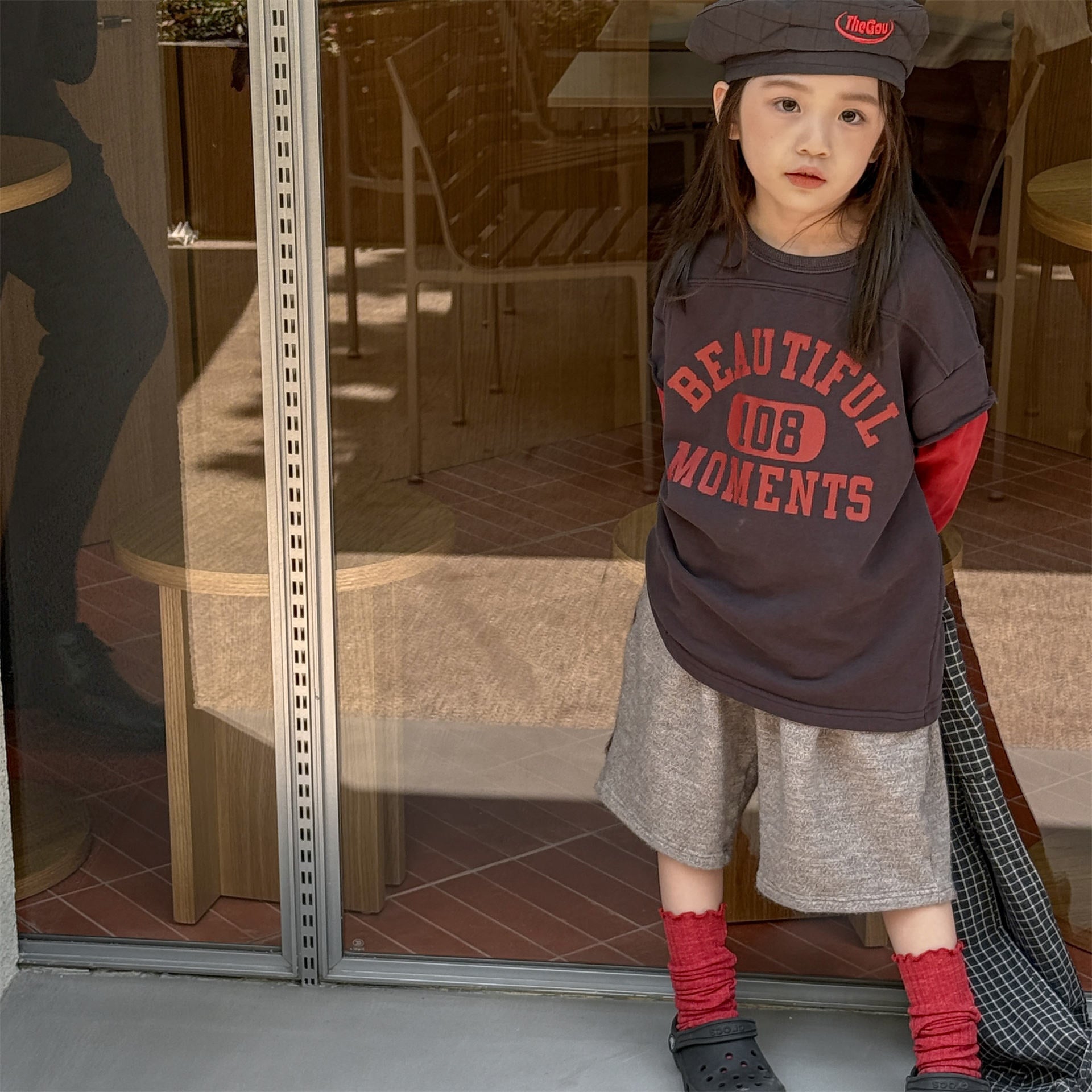 -ロゴプリントベストドッキング長袖Tシャツ スウェット【mh0010806】 - mamahalo shop - 長袖Tシャツ -  べビー服 - 子供服 - 男の子 - 女の子