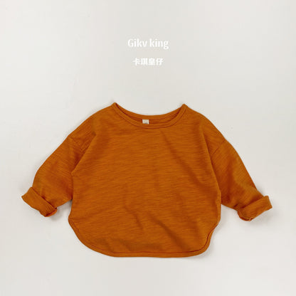 Bamboo Cotton Long Sleeve Crew Neck Top 【mh0012559】