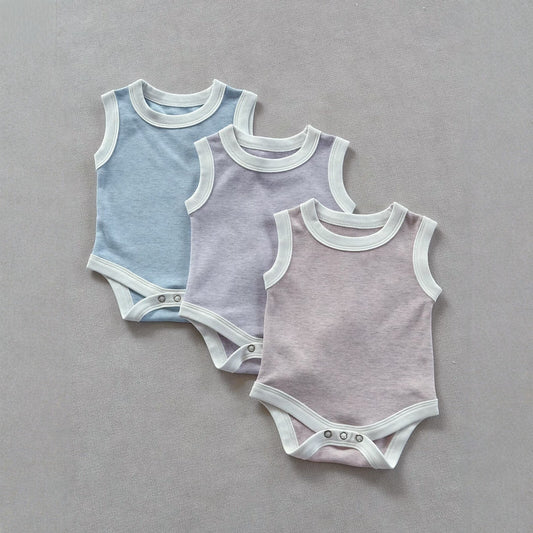 Sleeveless Piping Newborn Baby Romper パイピング ノースリーブロンパース【mh0013282】