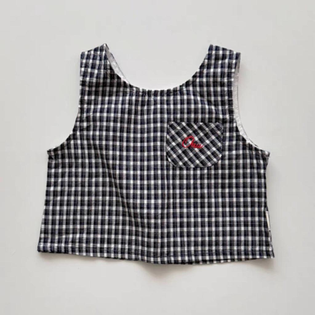 Plaid Seersucker Tank Shorts Set 【mh0013273】