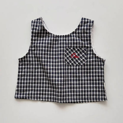 Plaid Seersucker Tank Shorts Set 【mh0013273】