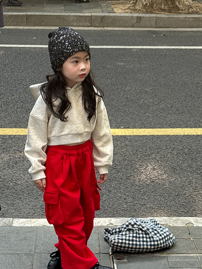 -クロップド丈パーカー 刺繍ロゴ入りフーディー ショートスウェット【mh0011053】 - mamahalo shop - カーディガン・パーカー -  べビー服 - 子供服 - 男の子 - 女の子