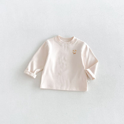 キッズ ボーダー ワンポイント刺繍 長袖Tシャツ / イージー ロングパンツ【mh0014771】
