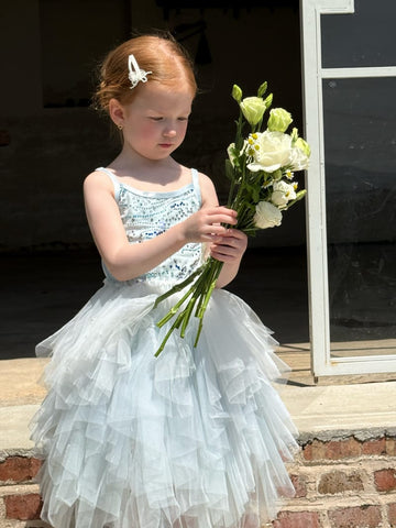 Sequin Tulle Layered Tutu Dress ブルー スパンコール ノースリーブワンピース【mh0012798】 Chengle ノースリーブワンピース