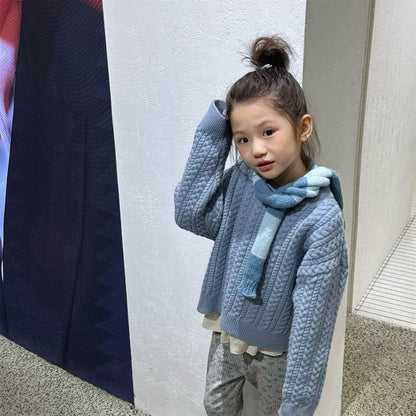 ケーブル編みクルーネックセーター【mh0010906】