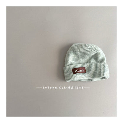 キッズ帽子 ロゴタグ ニットキャップ シンプル ビーニー【mh0011815】