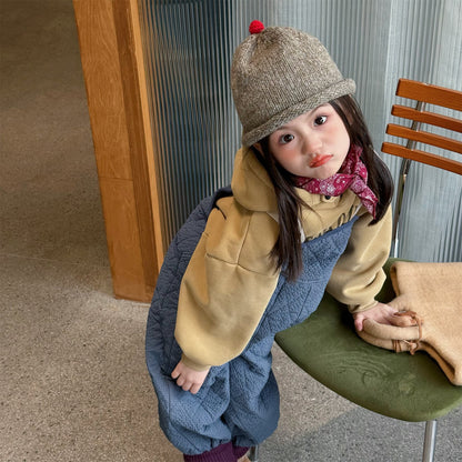 キルトサロペットオーバーオール 防寒 サスペンダーパンツ【mh0011910】