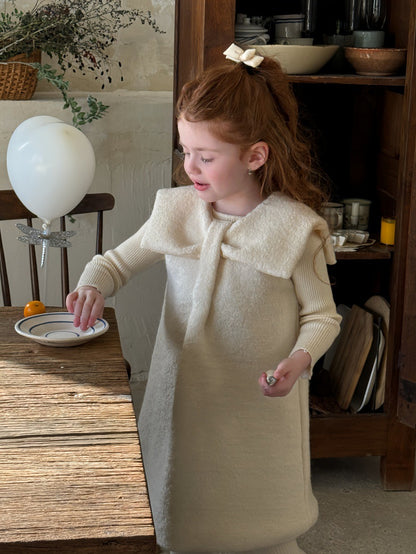 ノースリーブワンピース リボンカラー お出かけドレス【mh0011880】