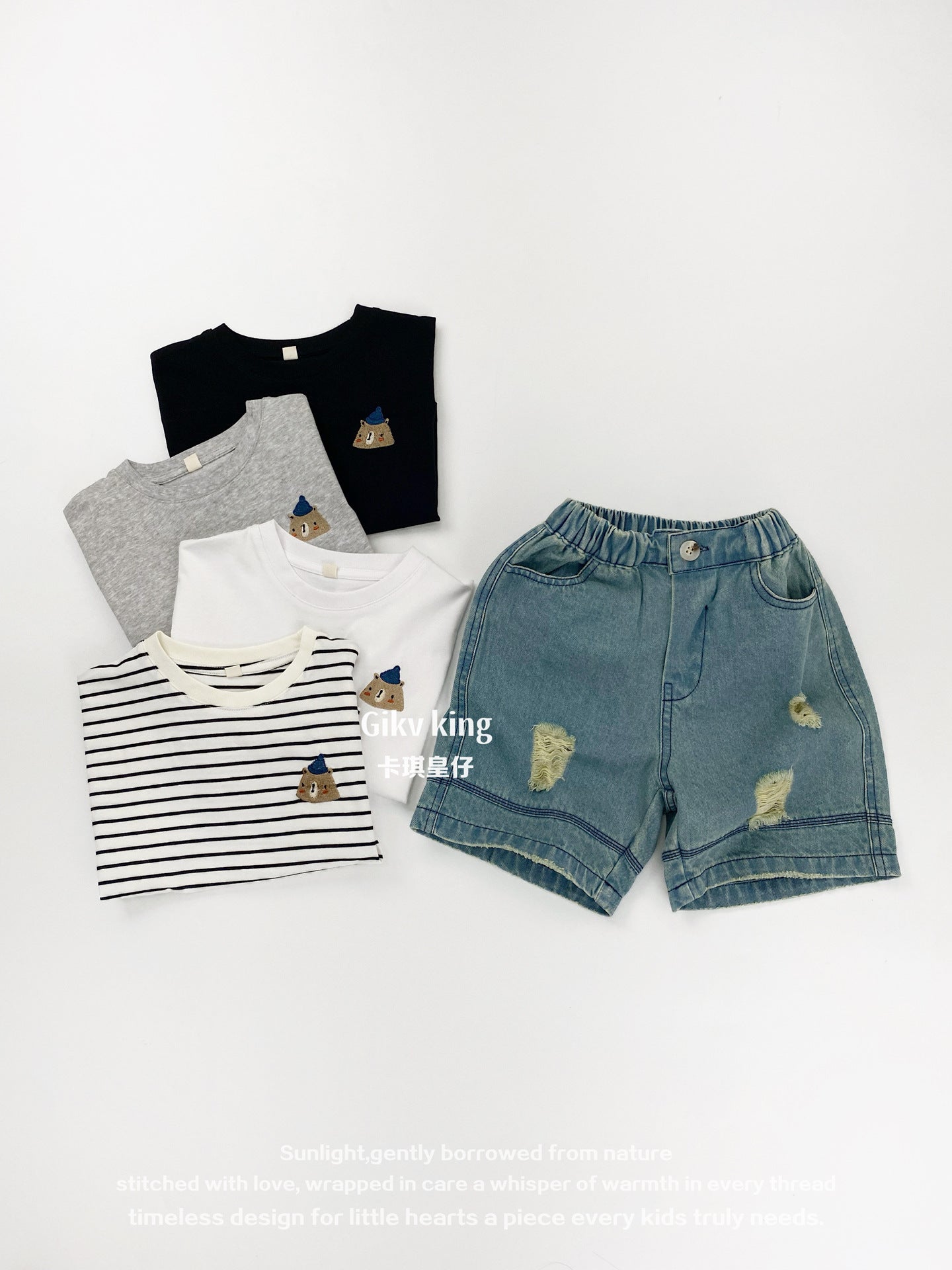 Vintage Wash Distressed Denim Shorts ダメージ デニムハーフパンツ【mh0013479】