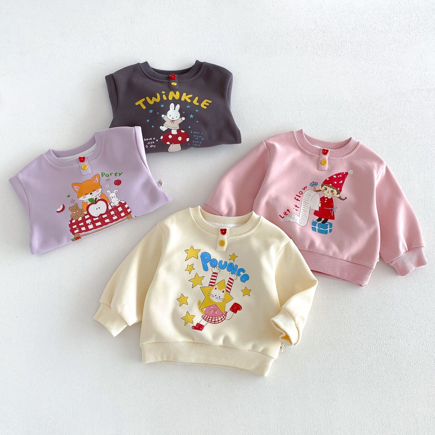 Sudadera de manga larga con estampado de personajes infantiles 【mh0014030】