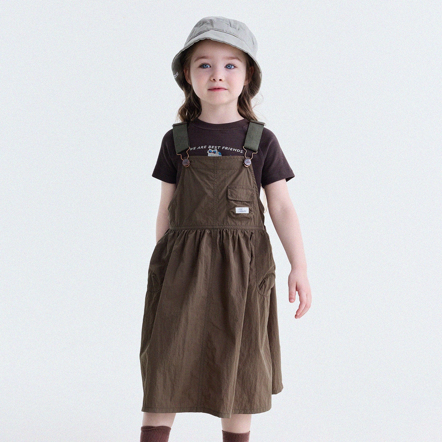 Multi Pocket Layering Bib Skirt ワークテイスト サロペットワンピース【mh0013188】