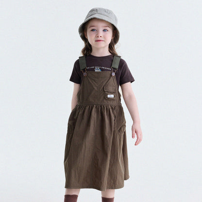 Multi Pocket Layering Bib Skirt ワークテイスト サロペットワンピース【mh0013188】