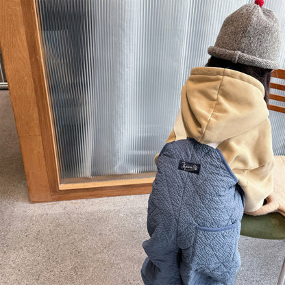 キルトサロペットオーバーオール 防寒 サスペンダーパンツ【mh0011910】