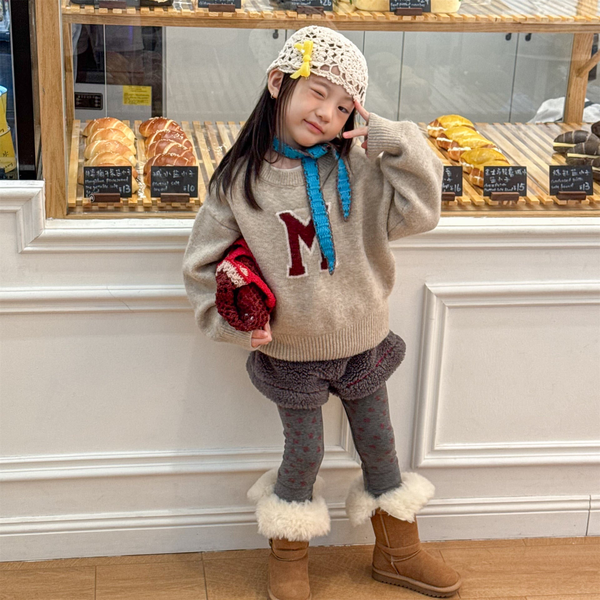 -ビッグワッペンニットセータープルオーバー【mh0010813】 - mamahalo shop - ニット・セーター -  べビー服 - 子供服 - 男の子 - 女の子