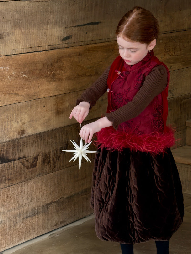 キルトスカート キルティング ビーズ刺繍【mh0011883】