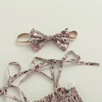 -ベビー キッズ セットアップ フラワー 花柄 ガールズ キャミソール ロンパース ワンピース ボーイズ セットアップ 半袖 シャツ ショートパンツ リンク 姉妹 兄弟 お揃い コーデ【mh0002074】 - mamahalo shop - ノースリーブワンピース -  べビー服 - 子供服 - 男の子 - 女の子