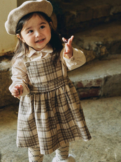 ベビー キッズ チェック サスペンダー スカート ジャンパースカート【mh0000684】