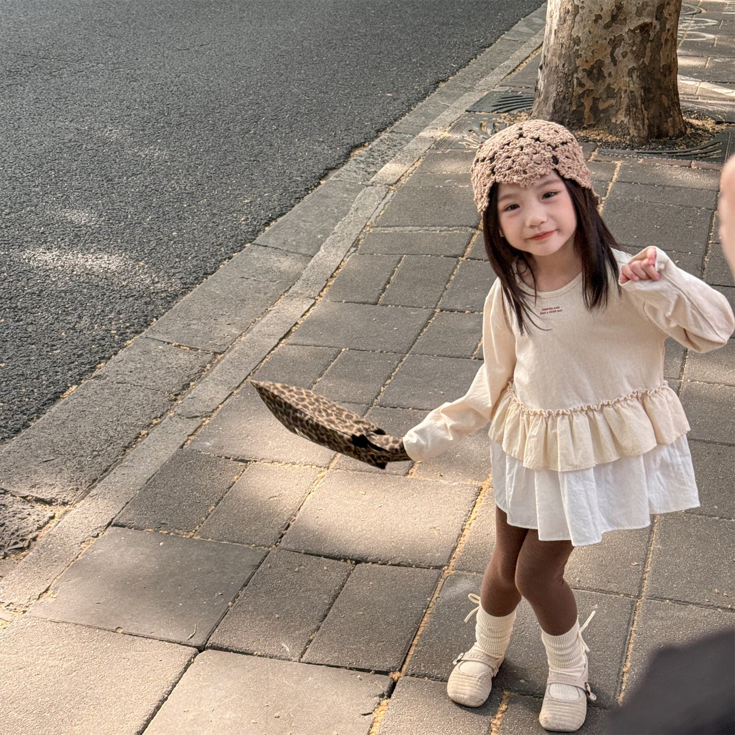 -フリル裾リブ長袖Tシャツチュニックカットソー【mh0010803】 - mamahalo shop - 長袖Tシャツ -  べビー服 - 子供服 - 男の子 - 女の子